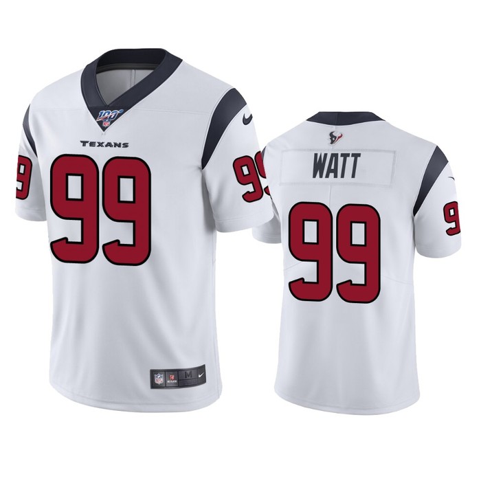 Houston Texans J.j. Watt White 100th Season Vapor Limited Jersey