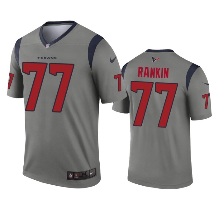 Houston Texans Martinas Rankin Gray Inverted Legend Jersey