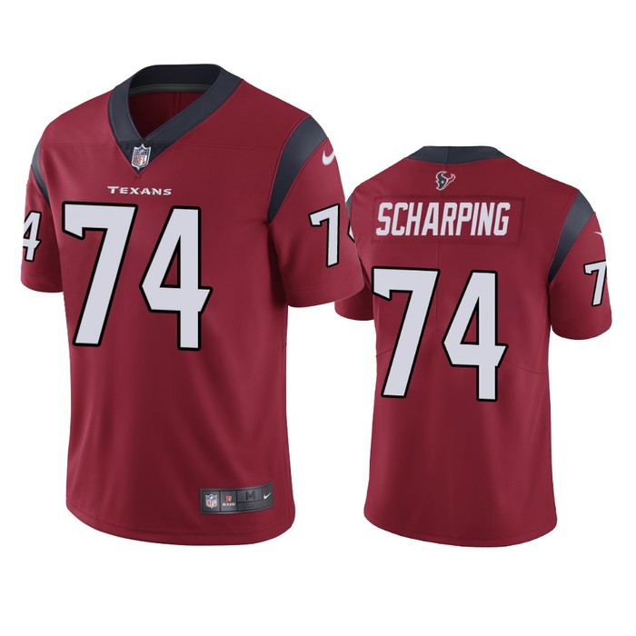 Houston Texans Max Scharping Red Vapor Limited Jersey - Cocomos