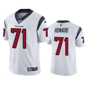 Houston Texans Tytus Howard White 100th Season Vapor Limited Jersey