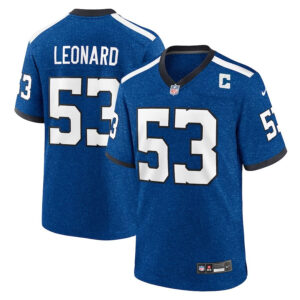 Indianapolis Colts #53 Shaquille Leonard Indiana Nights Alternate Game Jersey - Royal - Cocomos