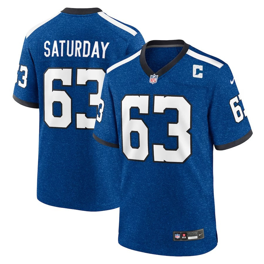 Indianapolis Colts #63 Jeff Saturday Indiana Nights Alternate Game Jersey - Royal - Cocomos