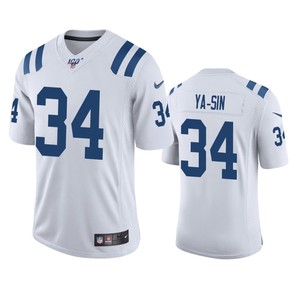 Indianapolis Colts Rock Ya-sin White 100th Season Vapor Limited Jersey