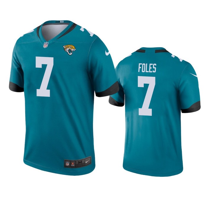 Jacksonville Jaguars #7 Nick Foles Teal Color Rush Legend Jersey - Men