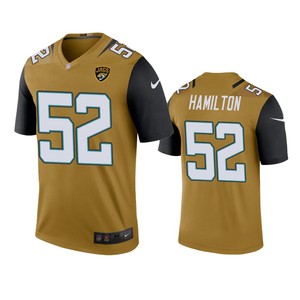 Jacksonville Jaguars Davon Hamilton Bold Gold Color Rush Legend Jersey - Cocomos