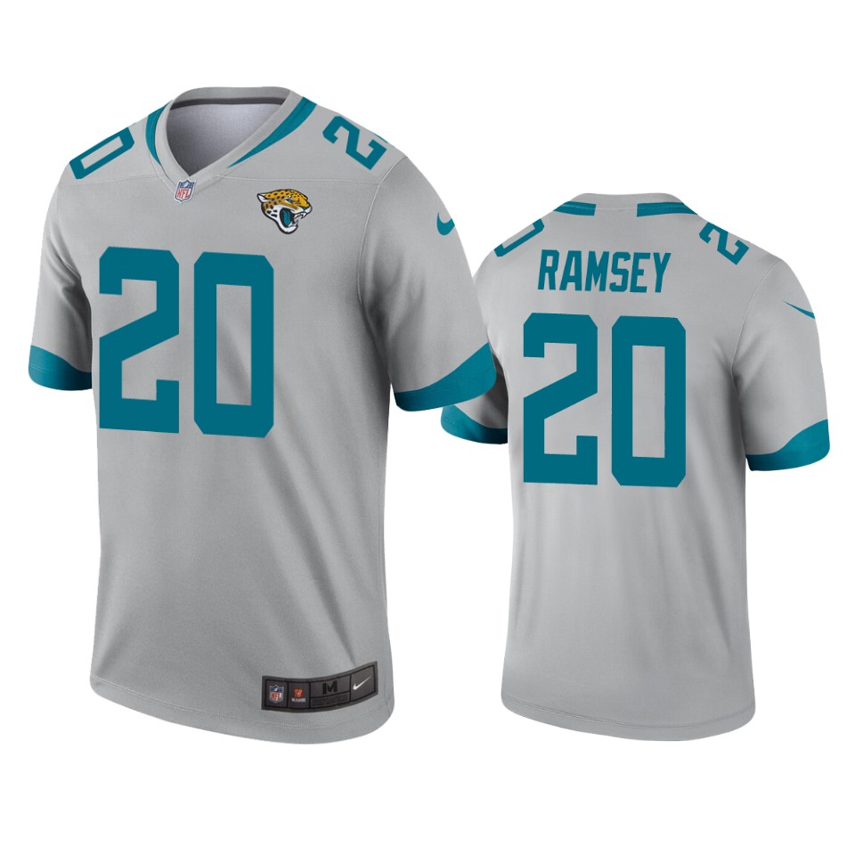 Jacksonville Jaguars Jalen Ramsey Silver Inverted Legend Jersey - Cocomos