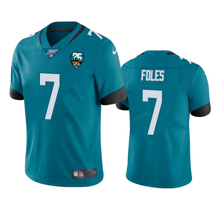 Jacksonville Jaguars Nick Foles Teal 25th Anniversary Vapor Limited Jersey - Cocomos