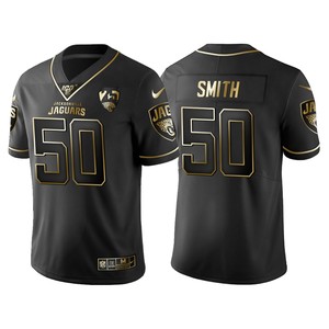 Jacksonville Jaguars Telvin Smith 25th Anniversary Black Gold Logo Jersey - Cocomos