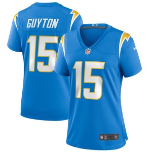 Jalen Guyton Los Angeles Chargers Womens Player Game Jersey - Powder Blue Nfl