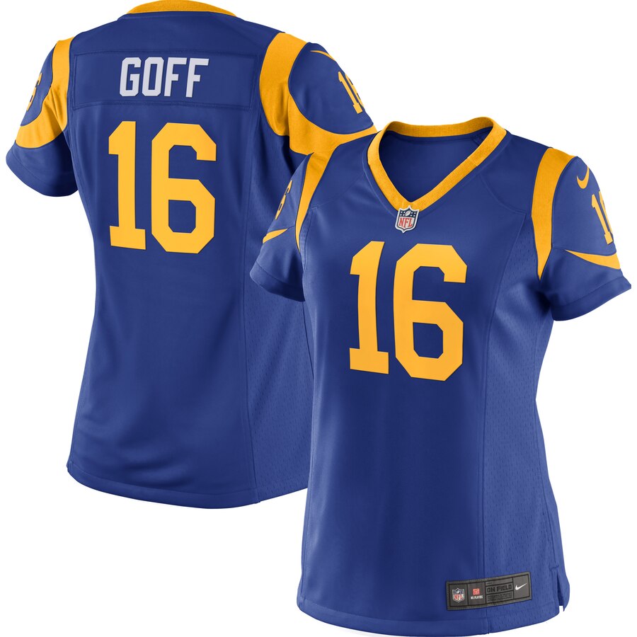 Jared Goff Los Angeles Rams Nike Womens Player Game Jersey - Royal - Cocomos