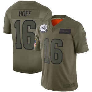 Jared Goff Los Angeles Rams Nike Youth 2019 Salute To Service Game Jersey - Olive - Cocomos