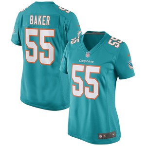 Jerome Baker Miami Dolphins Womens Game Jersey - Aqua Nfl