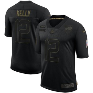 Jim Kelly Buffalo Bills 2020 Salute To Service Retired Limited Jersey - Black