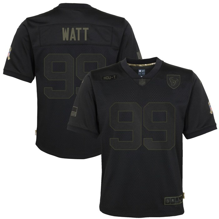 J.j. Watt Houston Texans Youth 2020 Salute To Service Game Jersey - Black