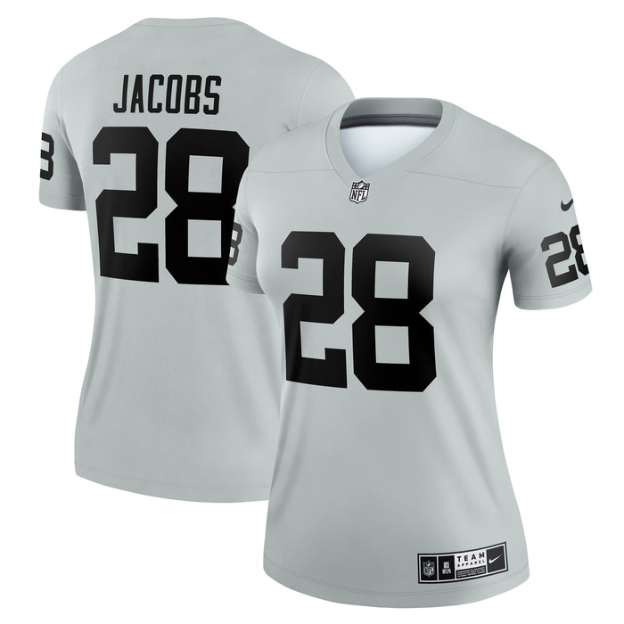 Josh Jacobs Las Vegas Raiders Womens Inverted Legend Jersey - Silver Nfl