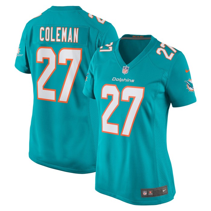 Justin Coleman Miami Dolphins Womens Game Jersey - Aqua Nfl