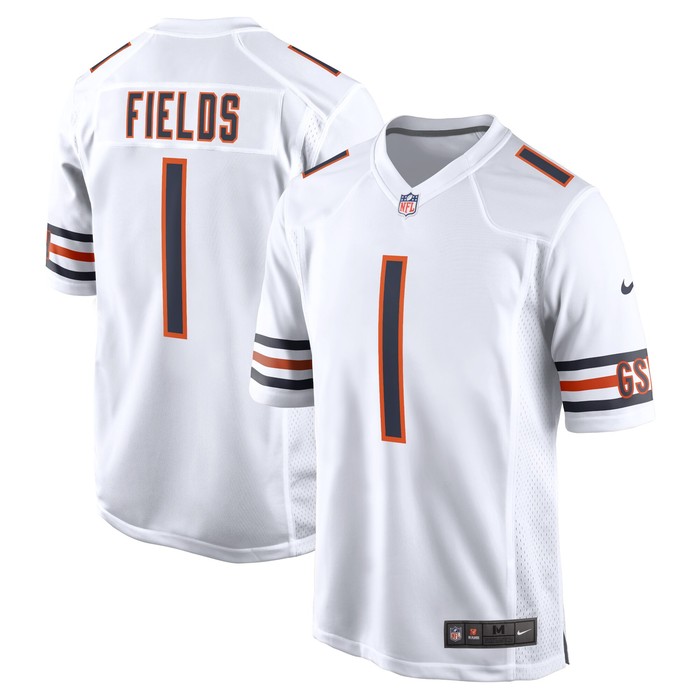 Justin Fields Chicago Bears Game Jersey White Nfl