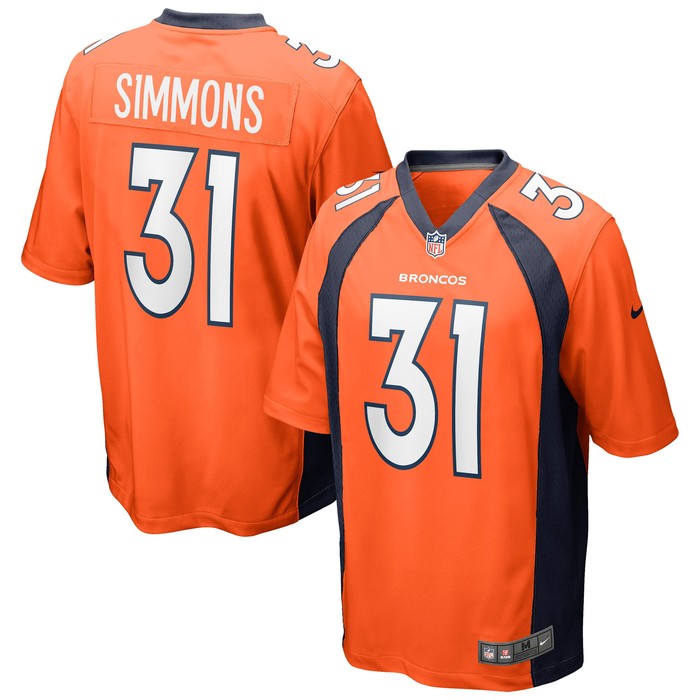 Justin Simmons Denver Broncos Game Jersey - Orange Nfl