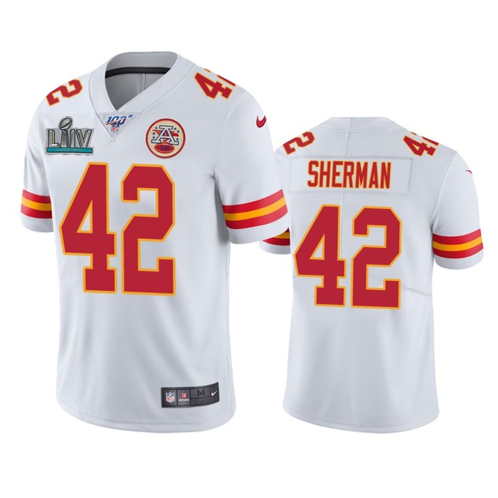 Kansas City Chiefs Anthony Sherman White Super Bowl Liv Vapor Limited Jersey