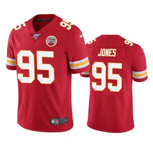 Kansas City Chiefs Chris Jones Red 100th Season Vapor Limited Jersey