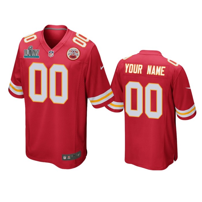 Kansas City Chiefs Custom Red Super Bowl Liv Game Jersey - Cocomos