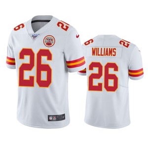 Kansas City Chiefs Damien Williams White 100th Season Vapor Limited Jersey