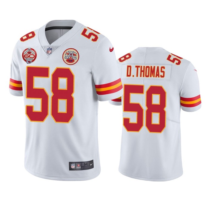 Kansas City Chiefs Derrick Thomas White 60th Anniversary Vapor Limited Jersey