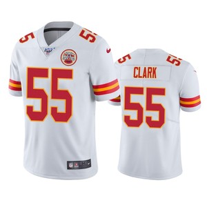 Kansas City Chiefs Frank Clark White 100th Season Vapor Limited Jersey