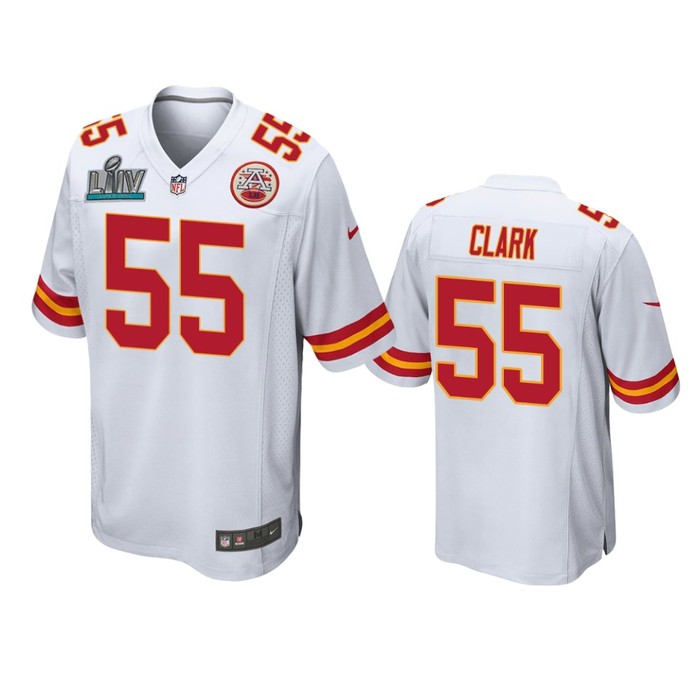 Kansas City Chiefs Frank Clark White Super Bowl Liv Game Jersey