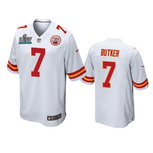 Kansas City Chiefs Harrison Butker White Super Bowl Liv Game Jersey