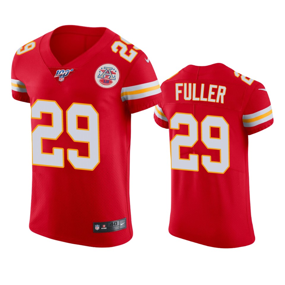 Kansas City Chiefs Kendall Fuller Red 100th Season Vapor Elite Jersey - Cocomos