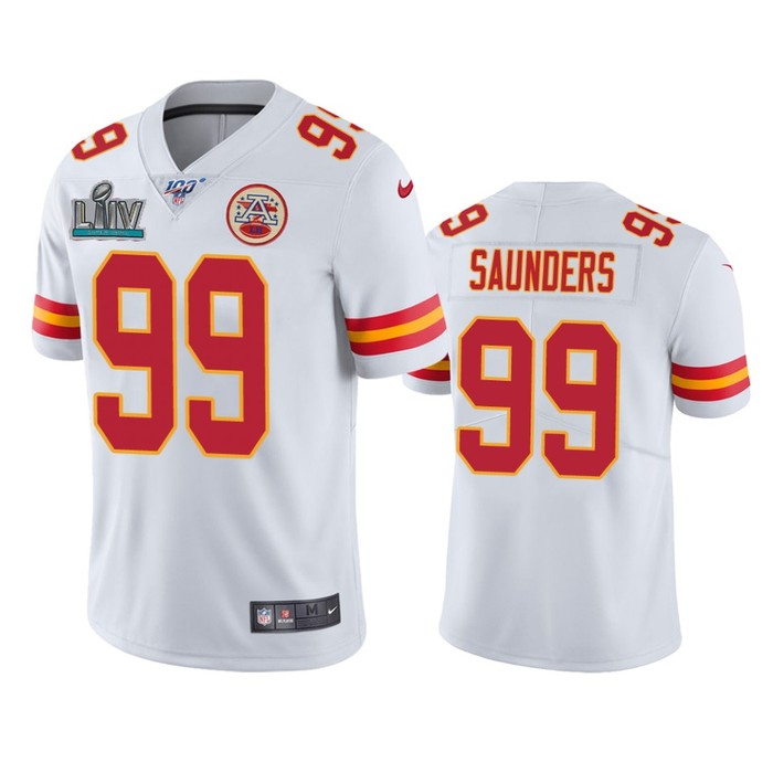 Kansas City Chiefs Khalen Saunders White Super Bowl Liv Vapor Limited Jersey