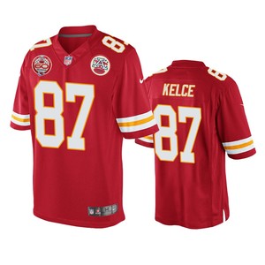 Kansas City Chiefs Travis Kelce Red 60th Anniversary Game Jersey