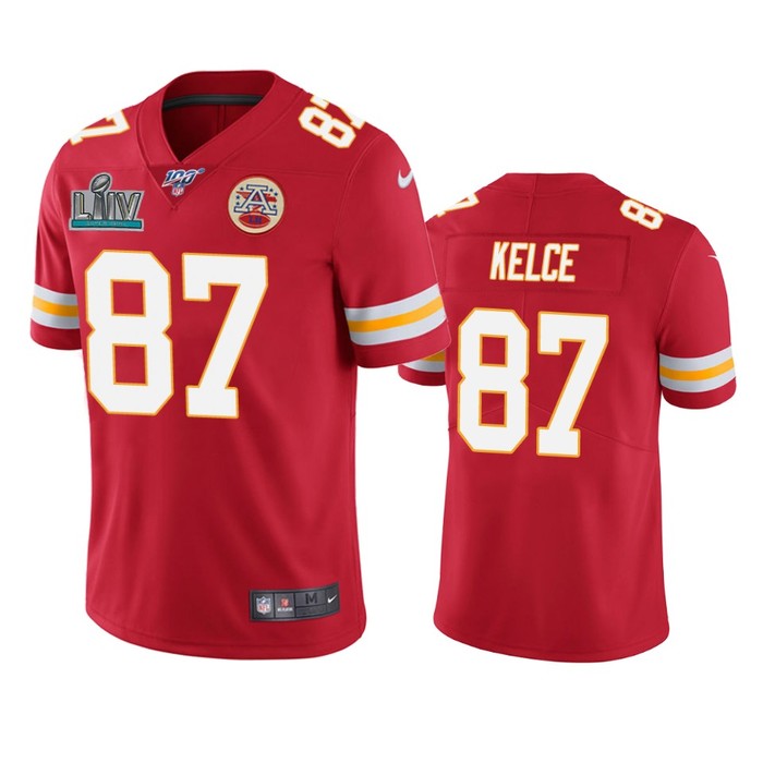 Kansas City Chiefs Travis Kelce Red Super Bowl Liv Vapor Limited Jersey