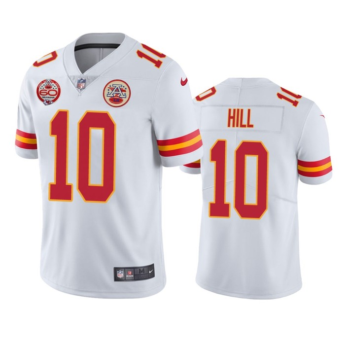 Kansas City Chiefs Tyreek Hill White 60th Anniversary Vapor Limited Jersey