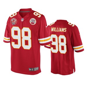 Kansas City Chiefs Xavier Williams Red 60th Anniversary Game Jersey - Cocomos