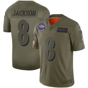 Lamar Jackson Baltimore Ravens Nike Youth 2019 Salute To Service Game Jersey - Olive