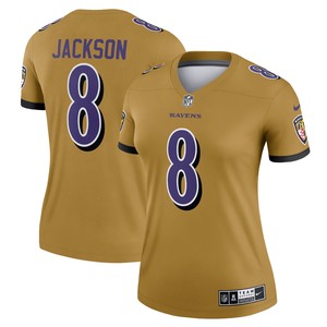 Lamar Jackson Baltimore Ravens Womens Inverted Legend Jersey - Gold Nfl