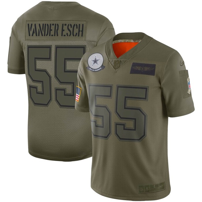 Leighton Vander Esch Dallas Cowboys Nike Youth 2019 Salute To Service Game Jersey - Olive - Cocomos