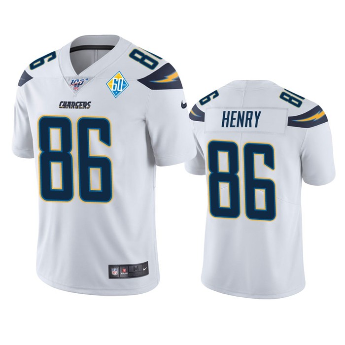 Los Angeles Chargers Hunter Henry White 60th Anniversary Vapor Limited Jersey