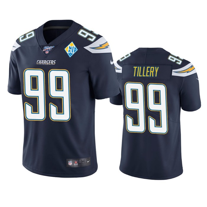 Los Angeles Chargers Jerry Tillery Navy 60th Anniversary Vapor Limited Jersey