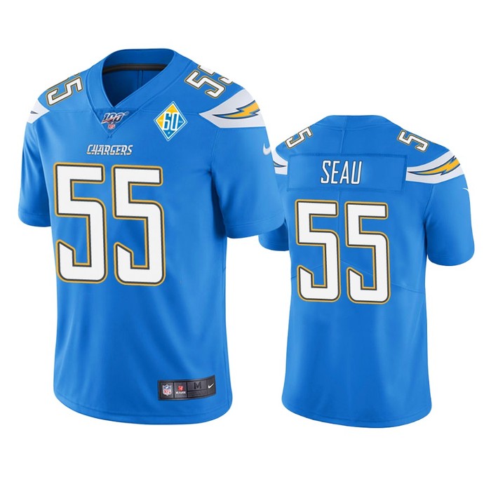 Los Angeles Chargers Junior Seau Light Blue 60th Anniversary Vapor Limited Jersey