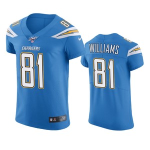 Los Angeles Chargers Mike Williams Powder Blue 100th Season Vapor Elite Jersey