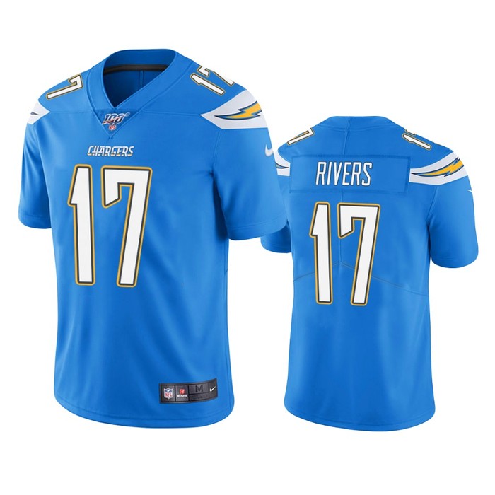 Los Angeles Chargers Philip Rivers Powder Blue 100th Season Vapor Limited Jersey