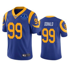 Los Angeles Rams Aaron Donald Royal 100th Season L.a. Coliseum Patch Jersey