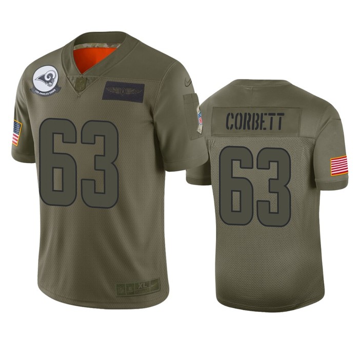 Los Angeles Rams Austin Corbett Camo 2019 Salute To Service Limited Jersey