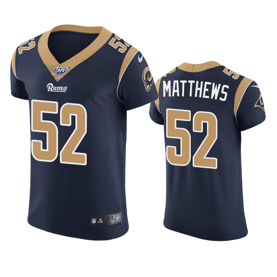 Los Angeles Rams Clay Matthews Navy 100th Season Vapor Elite Jersey - Cocomos