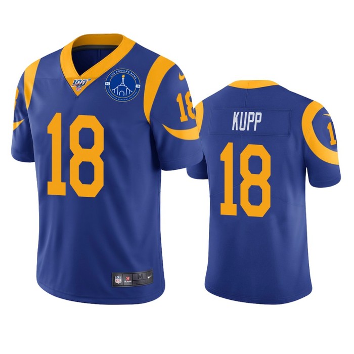 Los Angeles Rams Cooper Kupp Royal 100th Season L.a. Coliseum Patch Jersey