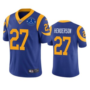 Los Angeles Rams Darrell Henderson Royal 100th Season L.a. Coliseum Patch Jersey