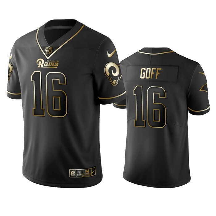 Los Angeles Rams Jared Goff Black Golden Edition 2019 Vapor Untouchable Limited Jersey - Mens - Cocomos